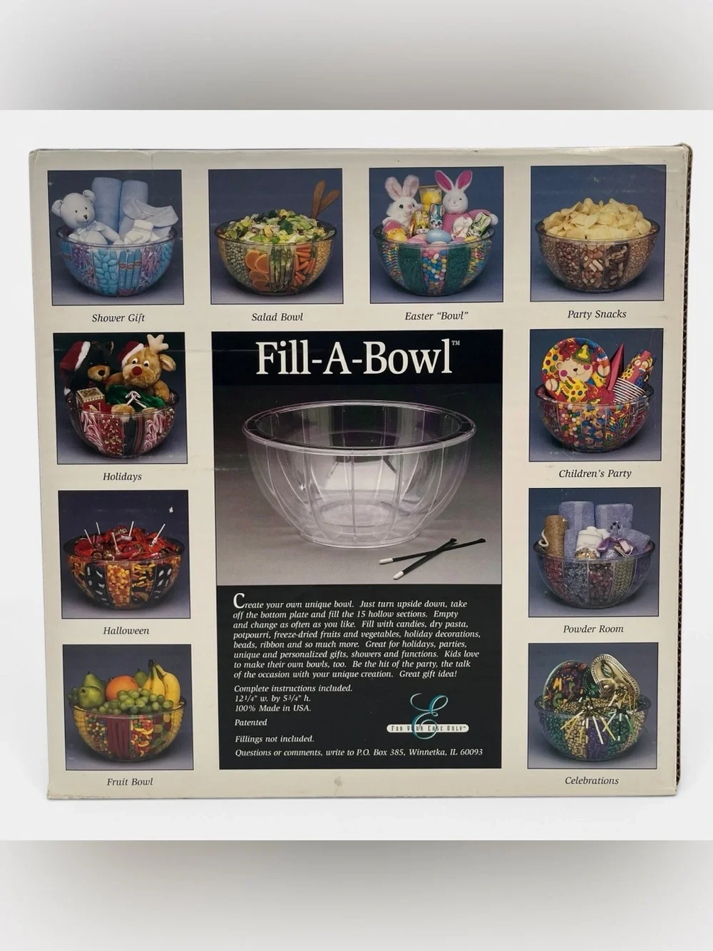 Fill-A-Bowl 12” Holiday Personalized Party Create Your Own Unique Acrylic Bowl